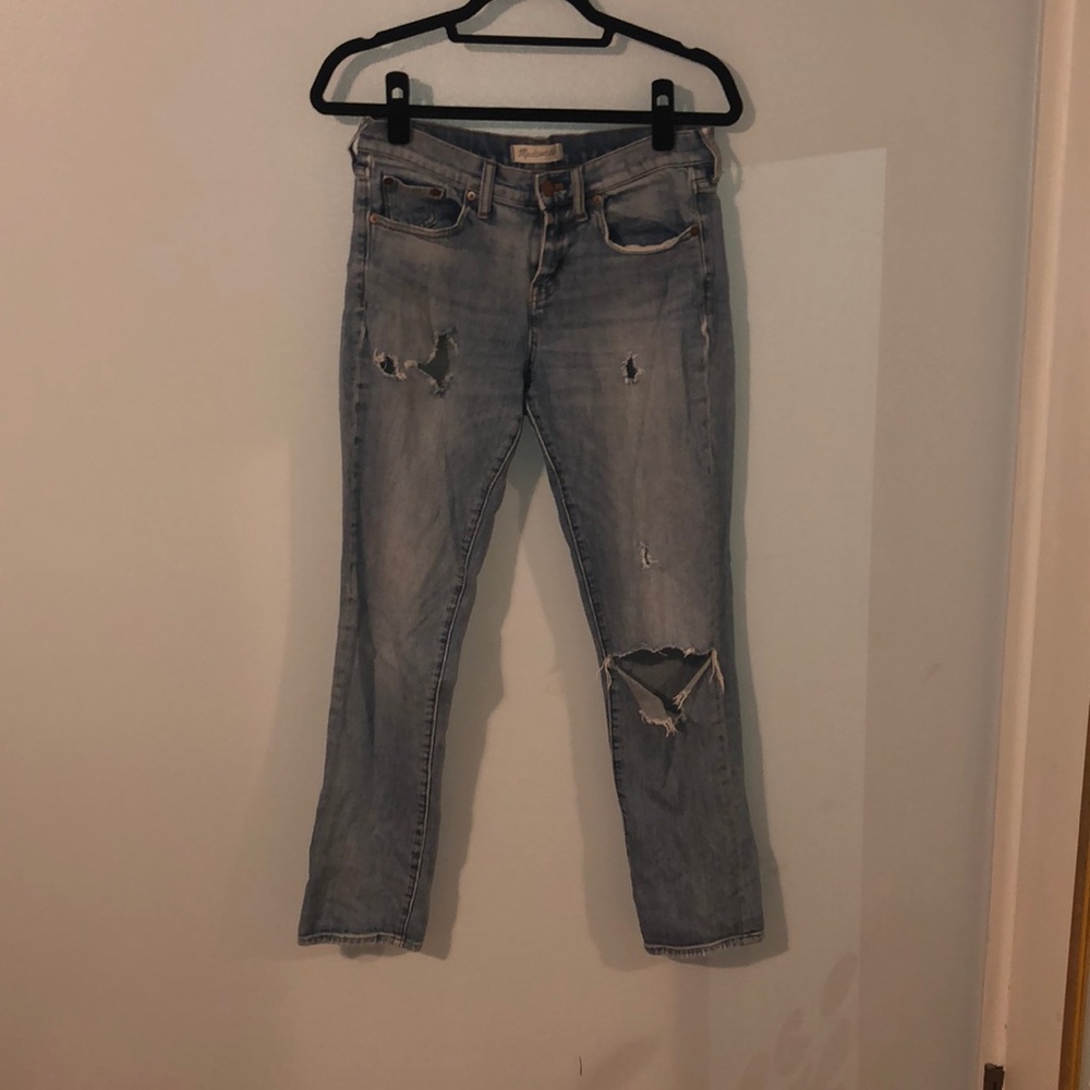 Distressed Madewell Slim Boyfriend Jeans